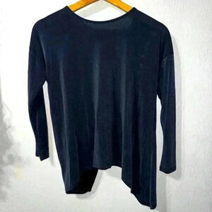 *SOLD* for all seasons by Paper Crane Navy Asymmetrical Cut Top Size Large